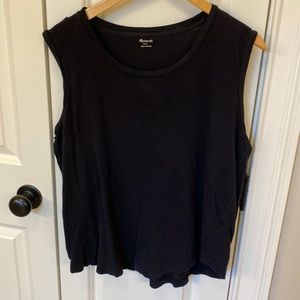 Madewell whisper tank cotton large black
